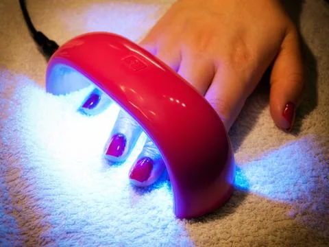 Nail UV drying Stock Photos