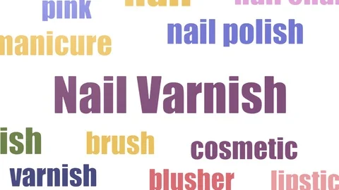 Nail Varnish Wordcloud Animated On White Background Stock Footage 103670753