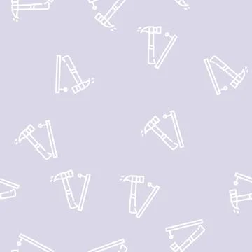 Nailing hammer line icon vector isolated illustration Stock Illustration