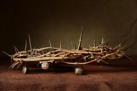 Nails and Crown of Thorns Stock Photos