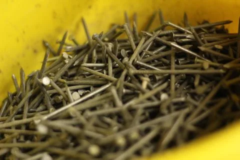 Nails in a Bin Stock Photos