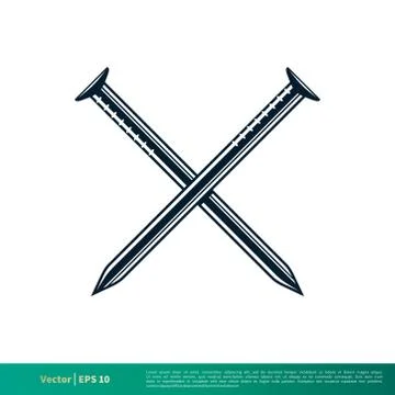 Nails Carpentry Icon Vector Logo Template Illustration Design EPS 10. Stock Illustration
