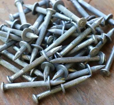 Nails for concrete Stock Photos