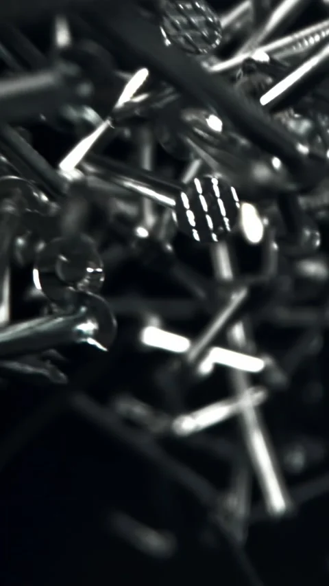 The nails fall down. Filmed on a high-speed camera at 1000 fps Stock Footage 335379230