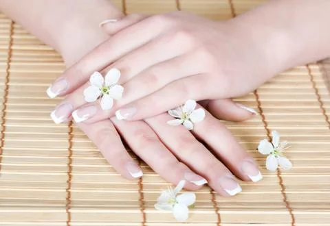 Nails with flower Stock Photos