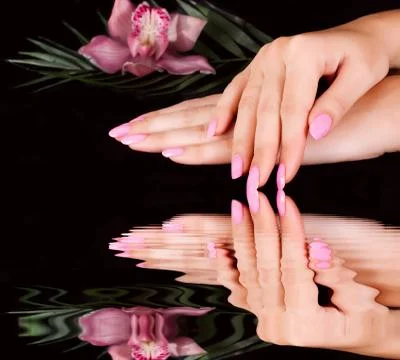 Nails with flower Foto stock