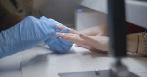 Nails manicure close up slow motion 4K Stock Footage 144800859