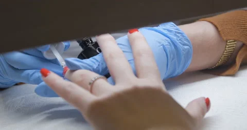 Nails manicure close up slow motion 4K Stock Footage 144800935