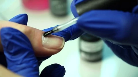 Nails manicure closeup Stock-Footage 80787932