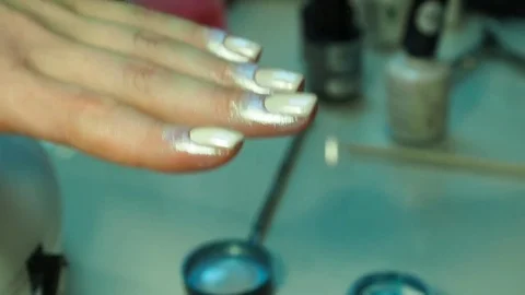 Nails manicure closeup Stock-Footage 80787978