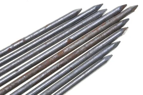 Nails sharp metal rods Stock Photos