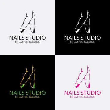 Nails Studio Logo Illustrazione stock