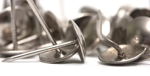 Nails on a white background. close 库存照片