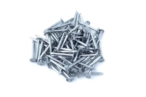 Nails on white Stock Photos