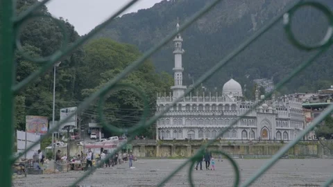Nainital Mosque is located on the Mall Road Stock Footage 202012167