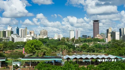 Nairobi city timelapse in afternoon light under light cloud Stock Footage