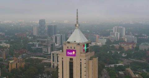 Nairobi, Drone view of UAP tower, Upper Hill Stock Footage 147850860
