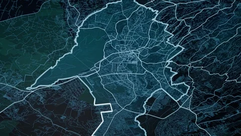 Nairobi Kenya Glowing Digital Map Animation 4K Stock Footage 337197865
