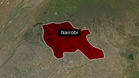 Nairobi Kenya Map Animation Highlighting City Location Video stock 343125211