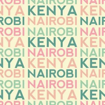 Nairobi, Kenya seamless pattern Stock Illustration