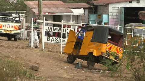 Nairobi Side of the Road Pan Stock Footage 107792462