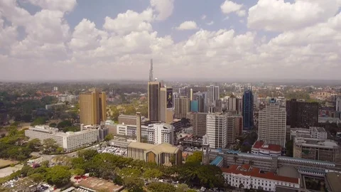 Nairobi skyline - wide angle establishing shot. Stock Footage