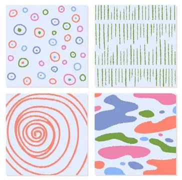 Naive boho patterns set. Colorful trendy ornaments. Abstract minimalistic イラスト素材