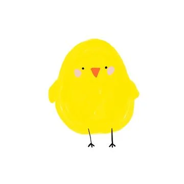 Naive Chick Front View Stock Illustration