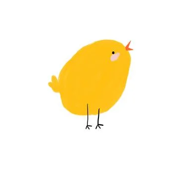 Naive Chick with Open Beak Stock Illustration