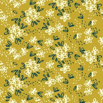 Naive simple floral seamless pattern Stock Illustration