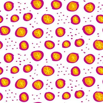 Naive simple hand drawn polka dot seamless pattern イラスト素材