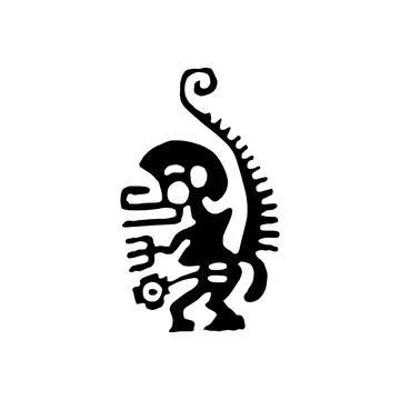 Naive style illustration of a monkey featuring simplified forms Illustration