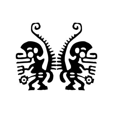 Naive style illustration of pair monkey featuring simplified forms Illustration