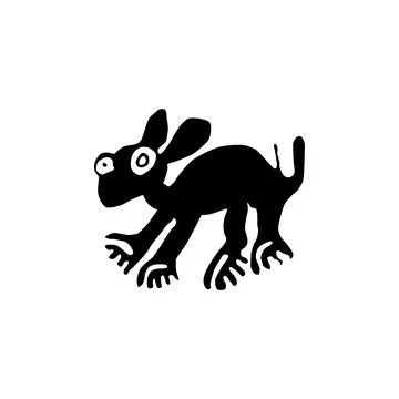Naive style illustration of a Rabbit featuring simplified forms Stock Illustration