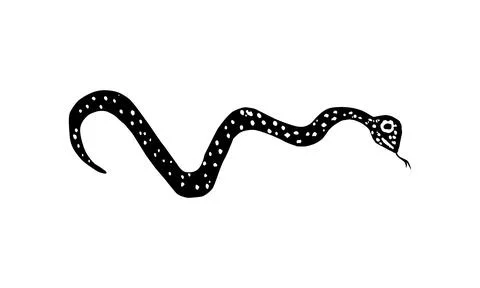 Naive style illustration of a snake featuring simplified forms Stock Illustration