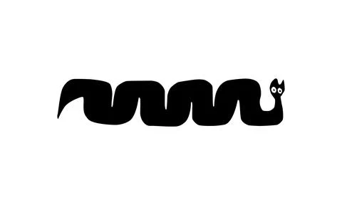 Naive style illustration of a snake featuring simplified forms Stock Illustration