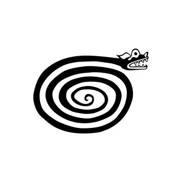 Naive style illustration of a snake featuring simplified forms Stock Illustration