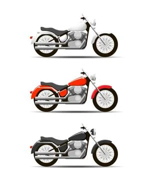 Najuor vector image of a classic motorcycle in various colors. Stock Illustration