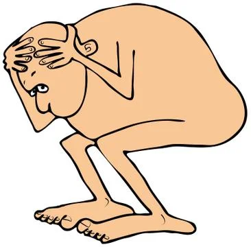 Naked and afraid Illustrazione stock