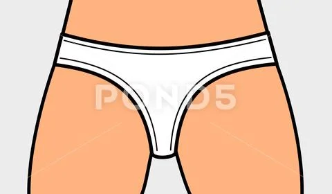 Naked body of man or woman is wearing underwear - pants, underpants, panties  ~ Clip Art #145354983
