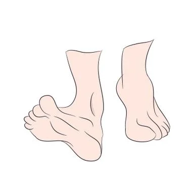 Naked legs go, vector Stock Illustration