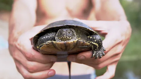 Naked Male Standing by the River Holding... | Stock Video | Pond5