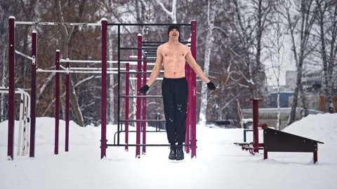 Naked sportsman jumping skip rope. Perso... | Stock Video | Pond5