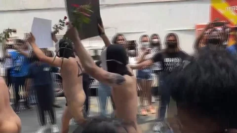 Naked students protest against violent hazing in Philippines, PHILIPPINES, PH -  Stock Footage 237440955