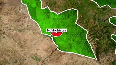 Nakhchivan autonomous region highlighted on satellite map footage animation Stock Footage 342579953