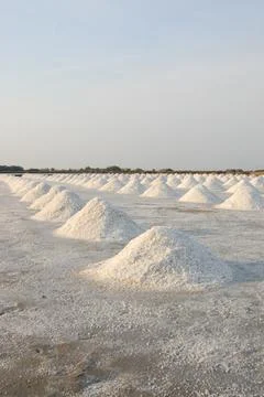 Naklua Mass of salt in salt seaside farm, Petchaburi Province Thailand Asia Stock Photos