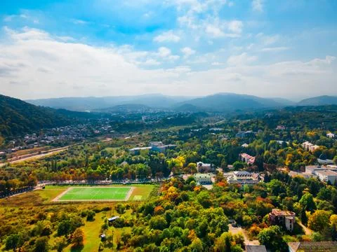 Nalchik city aerial panoramic view, Russia Stock Photos