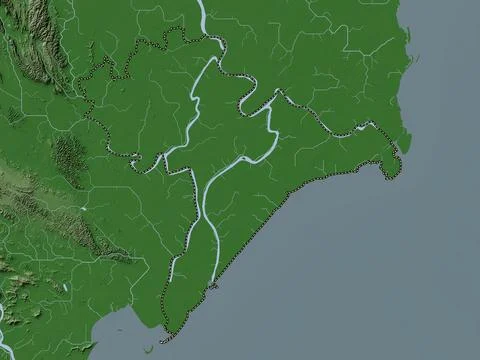 Nam inh, Vietnam. Elevation map colored in wiki style with lakes and rivers Stock Illustration