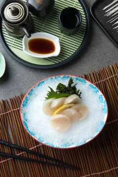 Nama hotate fresh scallop shashimi sushi Stock Photos