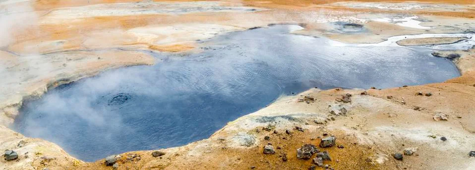Namafjall, a geothermal area Stock Photos